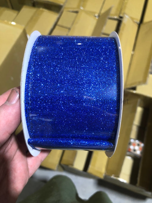 2.5"X10Y Ribbon ROYAL BLUE ALL FLAT GLITTER X820640-25 - DecoExchange