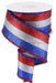 2.5’’X10Yd 3-In-1 Shimmer Glitter/Tinsel Royal Blue/Silver/Red RGA81447T Ribbon