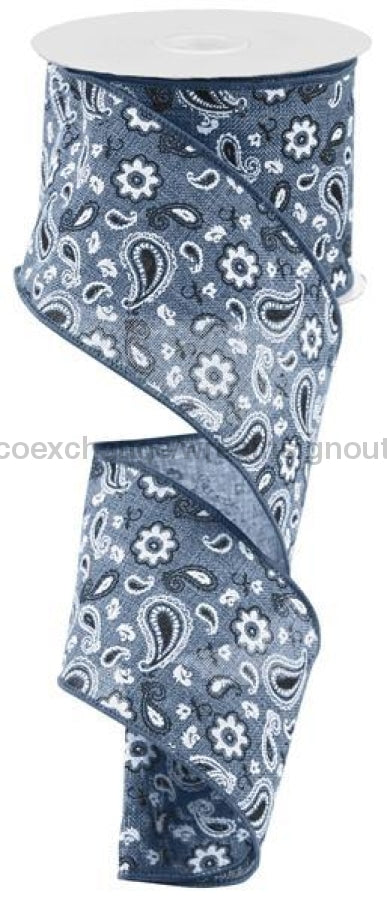 2.5"X10Yd Bandana Denim/Black/White RGC1901C6 - DecoExchange®