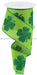 2.5’’X10Yd Bold Clover Print On Royal Fresh Green/Grass Green Rg01661Lt Ribbon