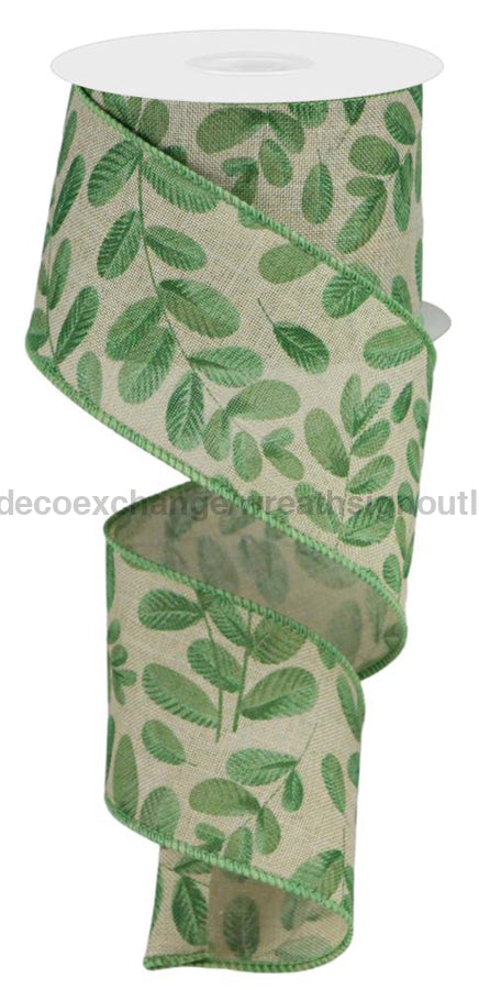 2.5’X10Yd Bold Leaves/Royal Lt Nat/Bl Grn/Dk Grn/Sage Rgc1198Nf Ribbon