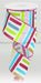 2.5’X10Yd Brush Stroke Stripes/Faux Ryl White/Hot Pink/Trq/Lime Rgc13121W Ribbon