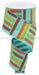 2.5"X10Yd Brush Stroke Stripes/Royal Lt Teal/Dk Org/Mstd/Brn RGC1315F3 - DecoExchange