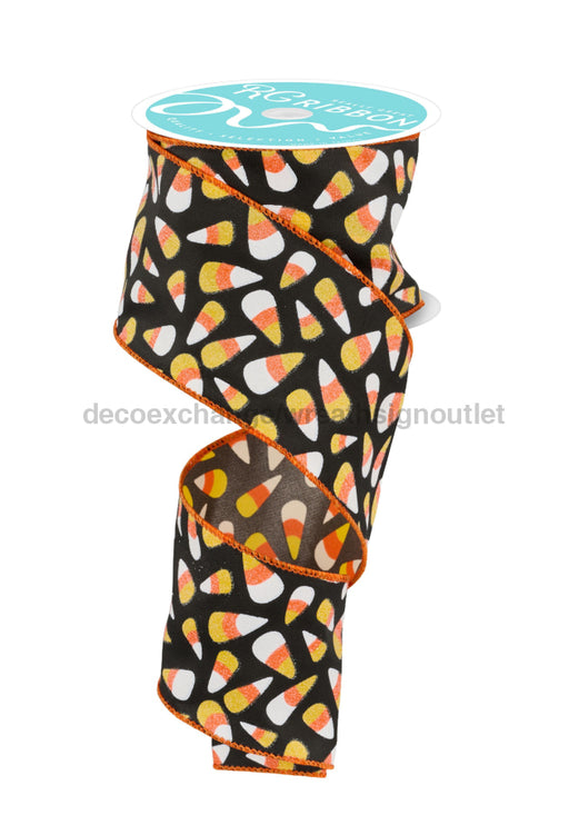 2.5’X10Yd Candy Corn Black/Orange/White/Yellow Rgf1292 Ribbon