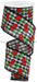 2.5"X10Yd Cherries On Gingham Check Black/White/Red/Green RGA164702 - DecoExchange