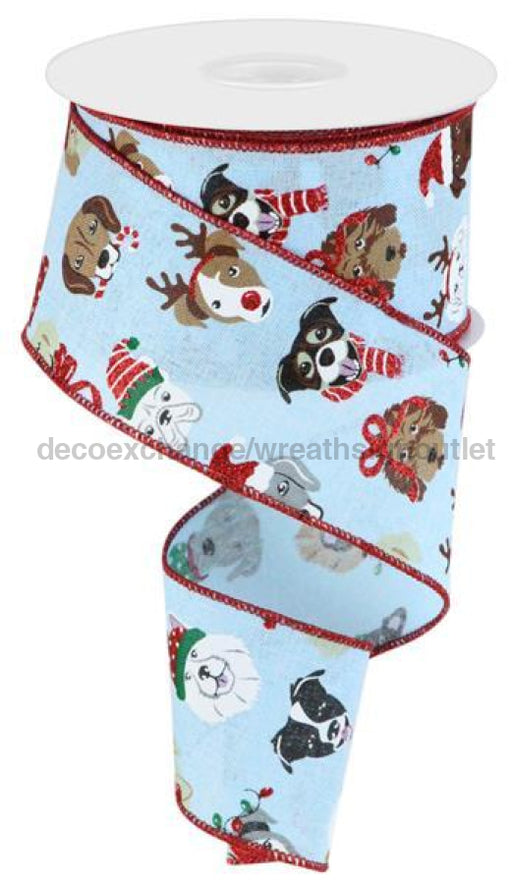 2.5X10Yd Christmas Dogs Blue/Red/Wht/Blk/Gld Rgc174714 Ribbon