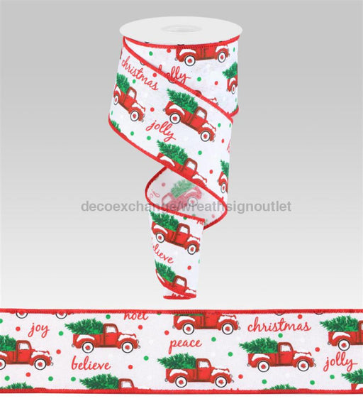 2.5’X10Yd Christmas Trucks/Faux Royal White/Red/Emerald Rgb10018R