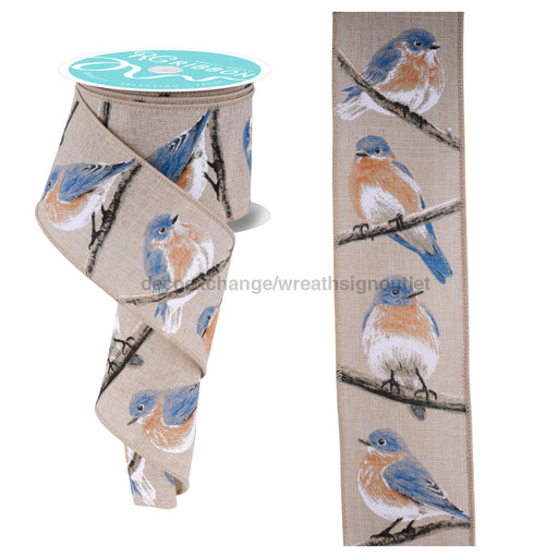 2.5’’X10Yd Chubby Birds Ntrl/Blue/Orng/Grey/Blk Rgf1572Nf Ribbon