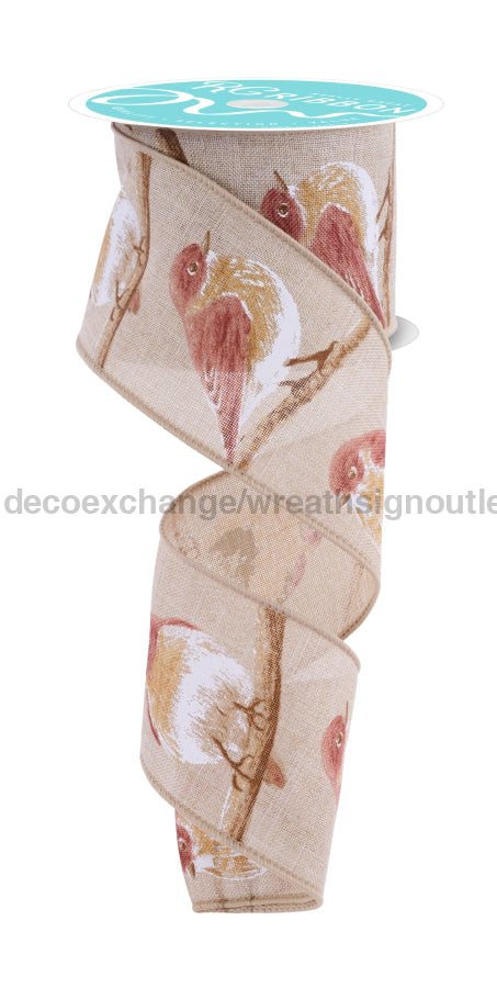 2.5’’X10Yd Chubby Birds Ntrl/Rst/Ylw/Mstd/Tan/Brn Rgf1572Cy Ribbon