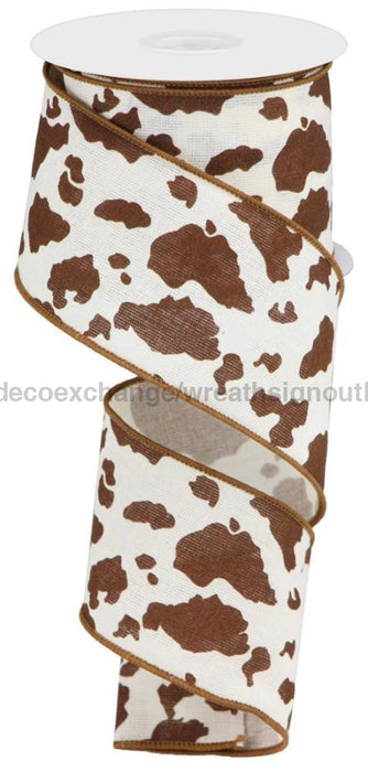 2.5’X10Yd Cow Print On Cotton Cream/Brown Rgb138004
