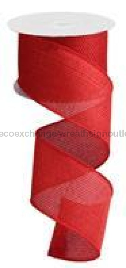 2.5"X10YD CROSS ROYAL BURLAP Red RG121224 - DecoExchange