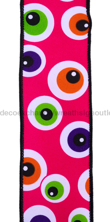 2.5’’X10Yd Eyeballs Hot Pink/Multi Rgf148511 Ribbon