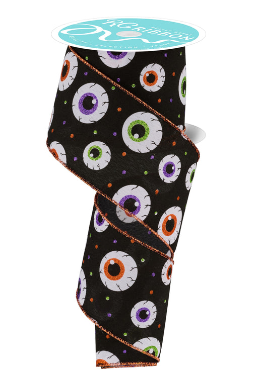 2.5"X10Yd Eyeballs On Pg White/Black/Ppl/Lime/Org RGE147827 - DecoExchange