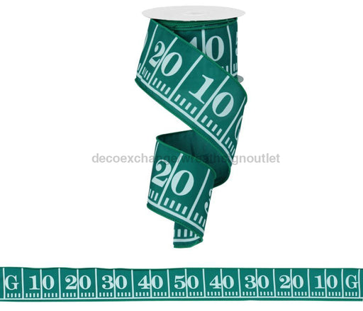 2.5"X10Yd Football Field Green/White RG1413 - DecoExchange