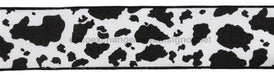 2.5"X10Yd Fuzzy Cow Print White/Black RGB137702 - DecoExchange