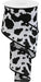 2.5"X10Yd Fuzzy Cow Print White/Black RGB137702 - DecoExchange