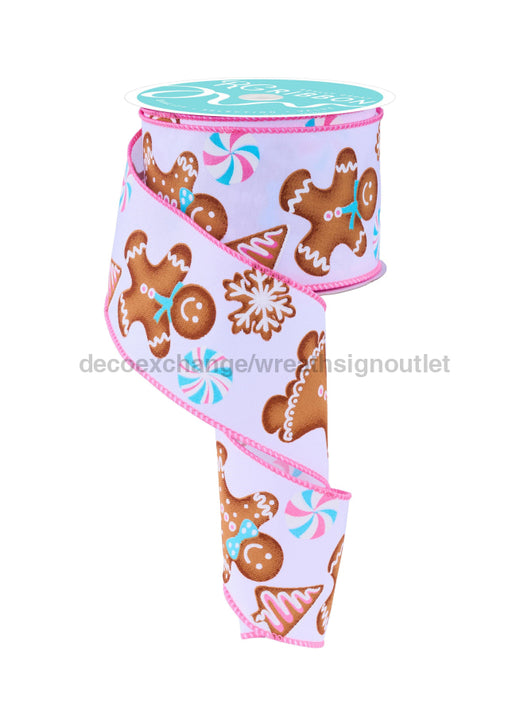 2.5’’X10Yd Gingerbread White/Multi Rgf143827 Ribbon