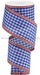 2.5’’X10Yd Gingham Check/Edge Royal Blue/White/Red Rga1716A1 Ribbon