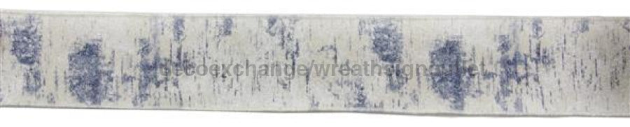 2.5"X10Yd Glitter Birch Bark/Cotton Ivory/Smoke Blue/Navy RGC112519 - DecoExchange