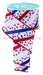 2.5’’X10Yd Glitter Stripe W/Confetti Dots White/Red/Royal Blue RGF199627 ribbon