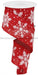 2.5"X10Yd Glittered Snowflakes On Royal Red/White/Silver RG0176324 - DecoExchange