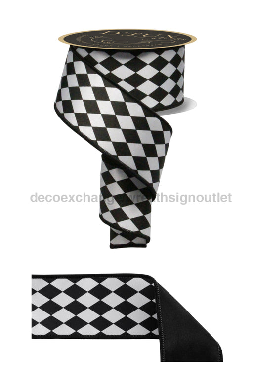 2.5’’X10Yd Harlequin/Fused White/Black Lx305302 Ribbon