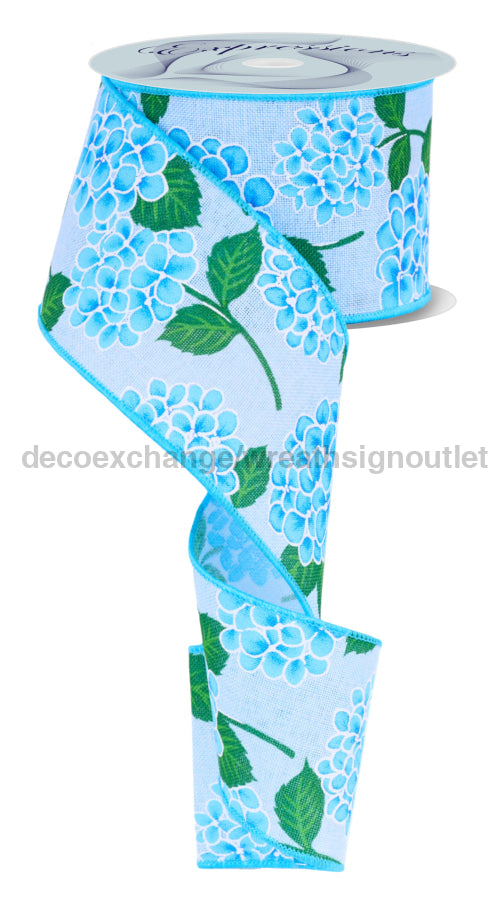 2.5’’X10Yd Hydrangea Light Blue/Green RW825614 Ribbon