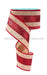 2.5’’X10Yd 2-In-1 Burlap/Glitter Stripe Natural/Red RGC827424 Ribbon