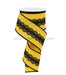 2.5’’X10Yd 2-In-1 Faux Royal/Lace Yellow/Black Rgc812329 Ribbon