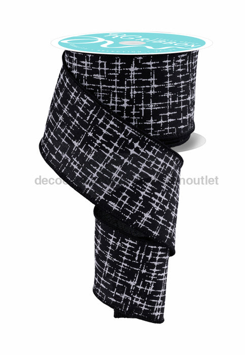 2.5’’X10Yd Knit Look Texture Black/White RGF168702 ribbon