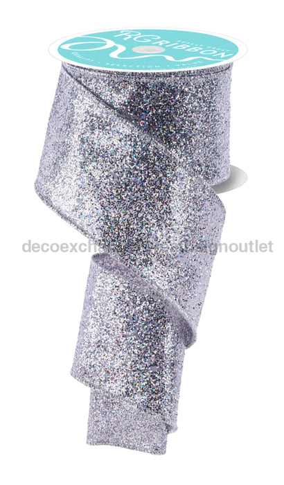 2.5’’X10Yd Laser Glitter Silver RGF153326 Ribbon