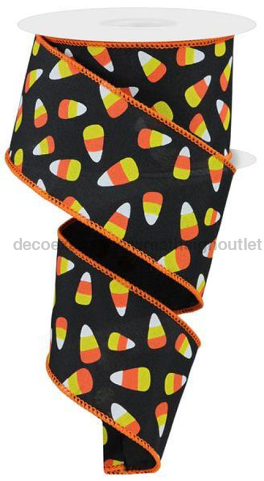 2.5X10Yd Mini Candy Corn Black/Wht/Ylw/Org Rgc199802 Ribbon