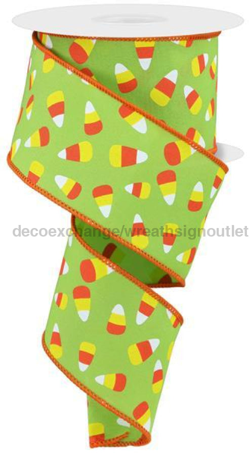 2.5X10Yd Mini Candy Corn Lime/Wht/Ylw/Org Rgc1998E9 Ribbon