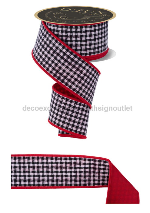 2.5"X10Yd Mini Check/Fused Black/White/Red LX6005X6 - DecoExchange