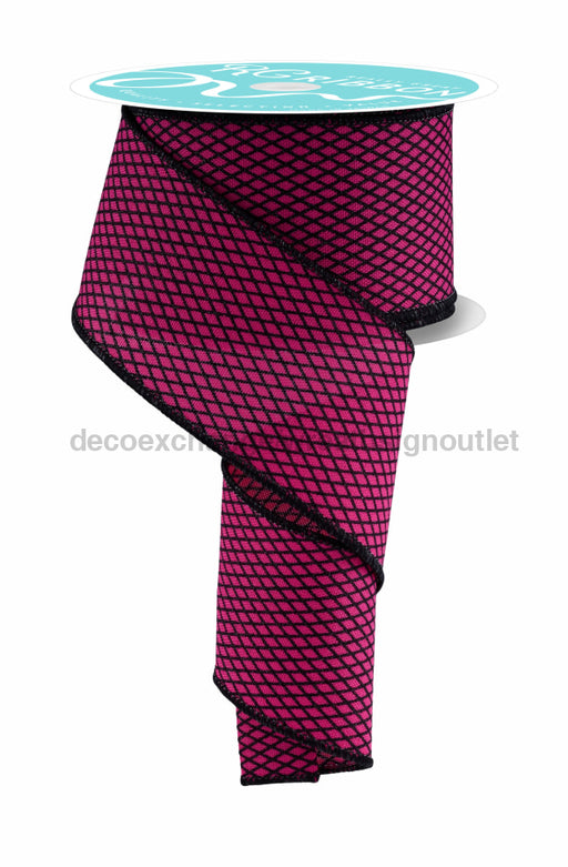 2.5’’X10Yd Mini Harlequin Fuchsia/Black RGF169907 Ribbon