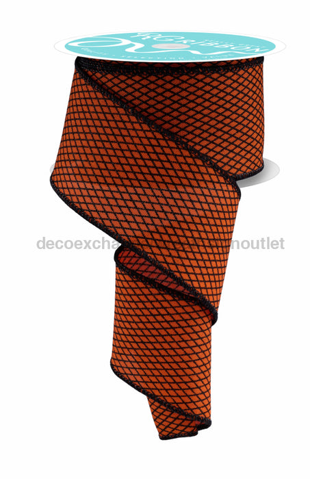 2.5’’X10Yd Mini Harlequin Orange/Black RGF169920 Ribbon