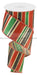 2.5’’X10Yd Multi Width Horizontal Stripe Gold/Red/Blk/Emrld RGC156008 Ribbon