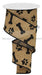 2.5"X10Yd Paw Print/Bones On Royal Tan/Black RGA1148F2 - DecoExchange