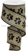 2.5"X10Yd Paw Prints On Royal Lt Beige/Black RGA132201 - DecoExchange