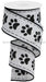 2.5"X10Yd Paw Prints On Royal White/Black RGA132227 - DecoExchange
