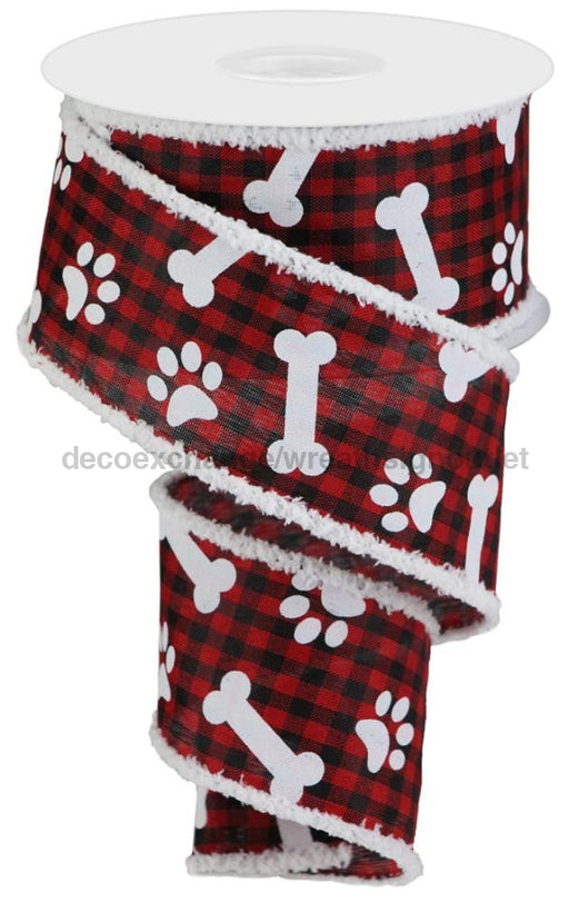 2.5"X10Yd Pawprint/Bones/Gingham/Drift RG08432MA` - DecoExchange