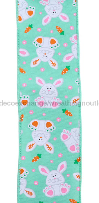 2.5’’X10Yd Playful Bunnies Mint/Multi Rgf1562An Ribbon
