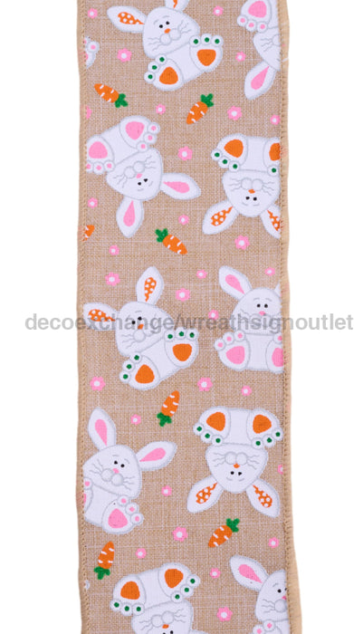 2.5’’X10Yd Playful Bunnies Natural/Multi Rgf156018 Ribbon