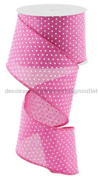 2.5"X10Yd Raised Swiss Dots On Royal Fuchsia/White RG0165207 - DecoExchange