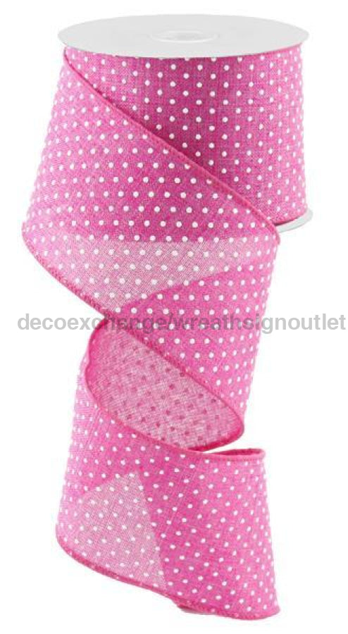 2.5"X10Yd Raised Swiss Dots On Royal Fuchsia/White RG0165207 - DecoExchange