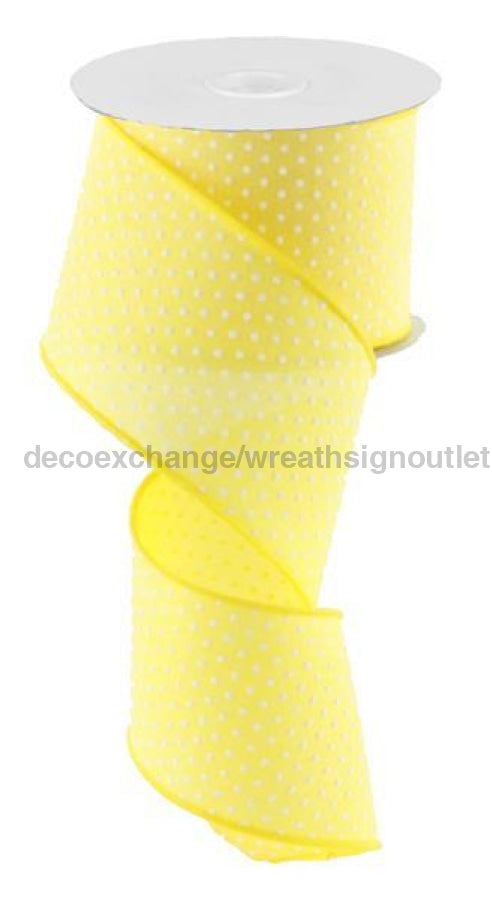 2.5"X10Yd Raised Swiss Dots On Royal Yellow/White RG0165229 - DecoExchange