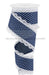 2.5’X10Yd Raised Swiss Dots W/Lace Navy Blue/White Rg0887019 Ribbon