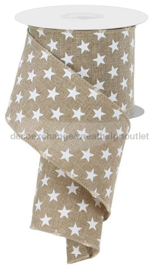 2.5"X10Yd Random Star Lt Beige/White RGE111901 - DecoExchange®
