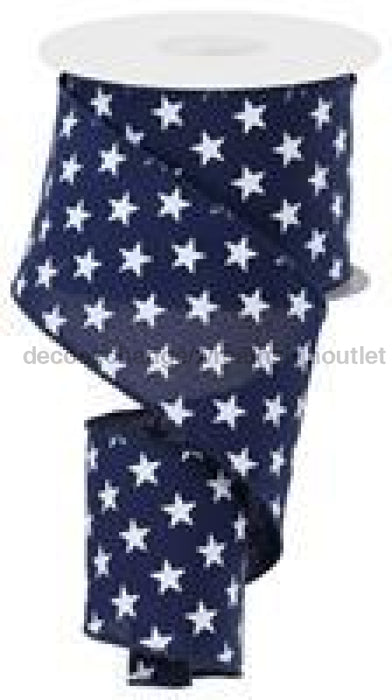 2.5"X10Yd Random Star Navy Blue/White RGE111719 - DecoExchange