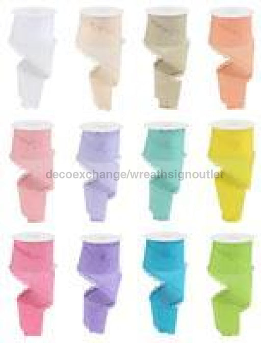 2.5"X10Yd Royal Burlap/Scalloped Assorted 12 Assorted Pastel Colors RW8040 - DecoExchange